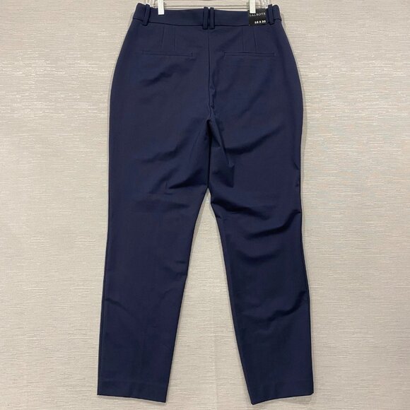 Talbots Dress Pants Womens 16 34x30 Navy Blue Nylon Tapered Trousers Office - Picture 2 of 15